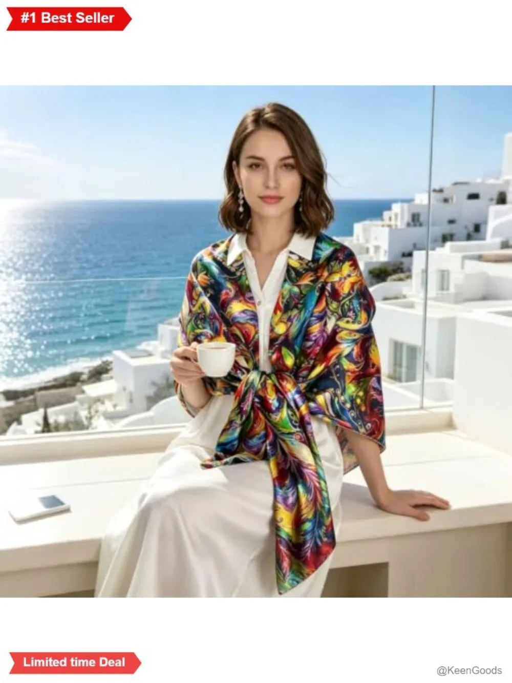 100% Mulberry Silk Scarf Wrap Women Long Shawl 67x20 Floral